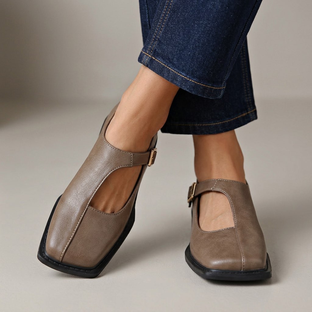 Elvie | Classic T-Strap Mary Jane Flats