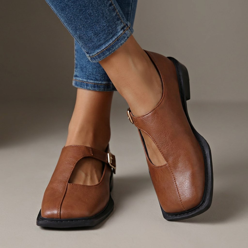 Elvie | Classic T-Strap Mary Jane Flats