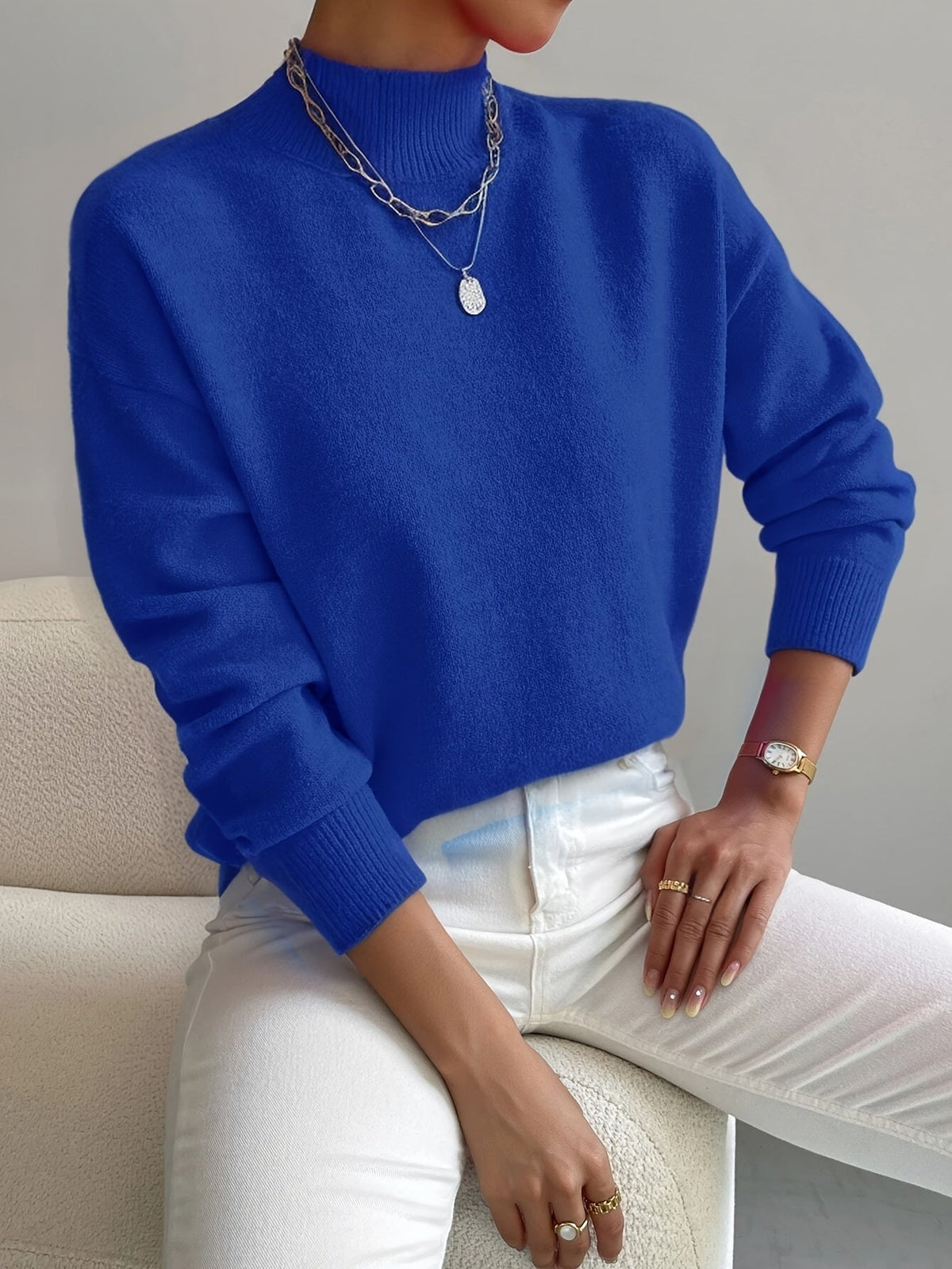 Christine | Elegant Soft-Knit High-Neck Sweater
