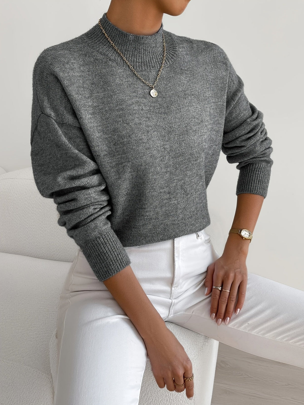Christine | Elegant Soft-Knit High-Neck Sweater