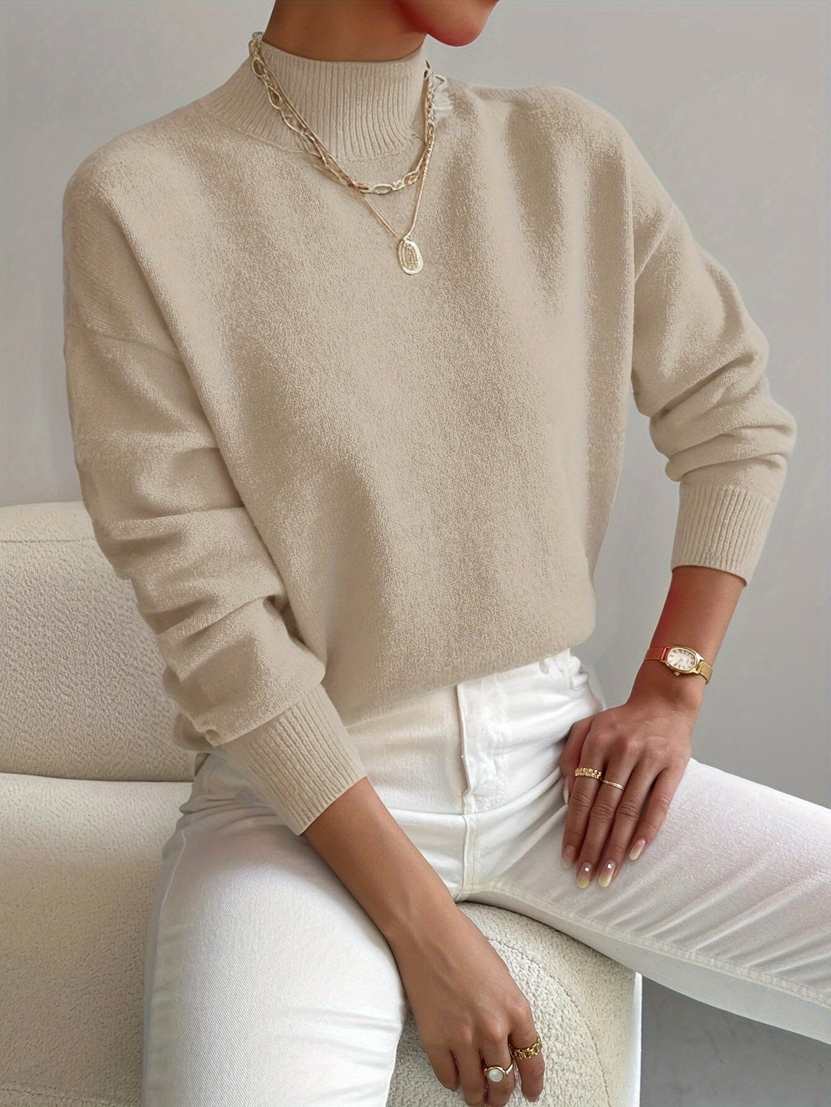 Christine | Elegant Soft-Knit High-Neck Sweater