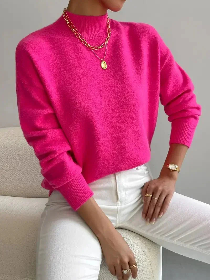 Christine | Elegant Soft-Knit High-Neck Sweater