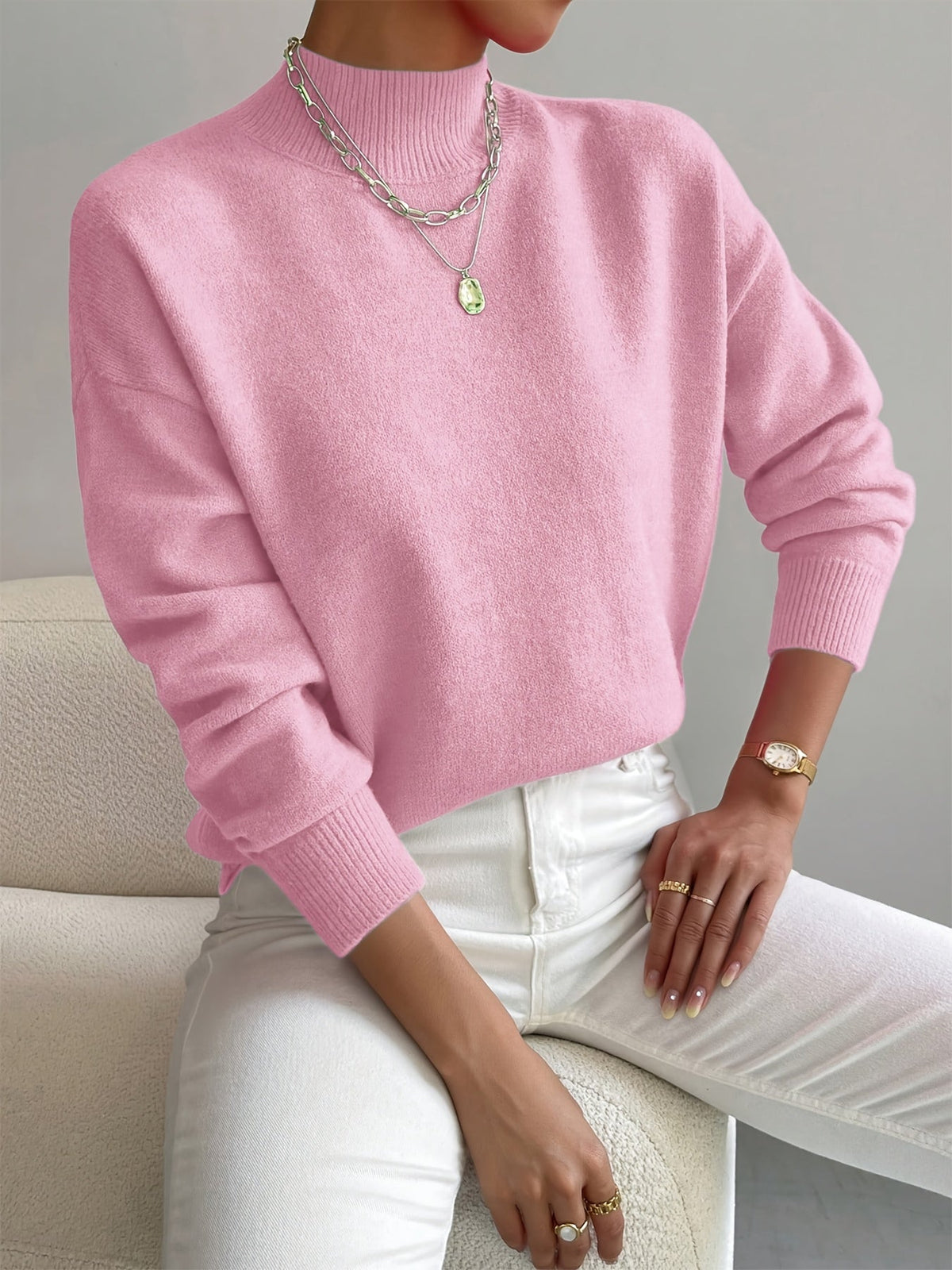 Christine | Elegant Soft-Knit High-Neck Sweater