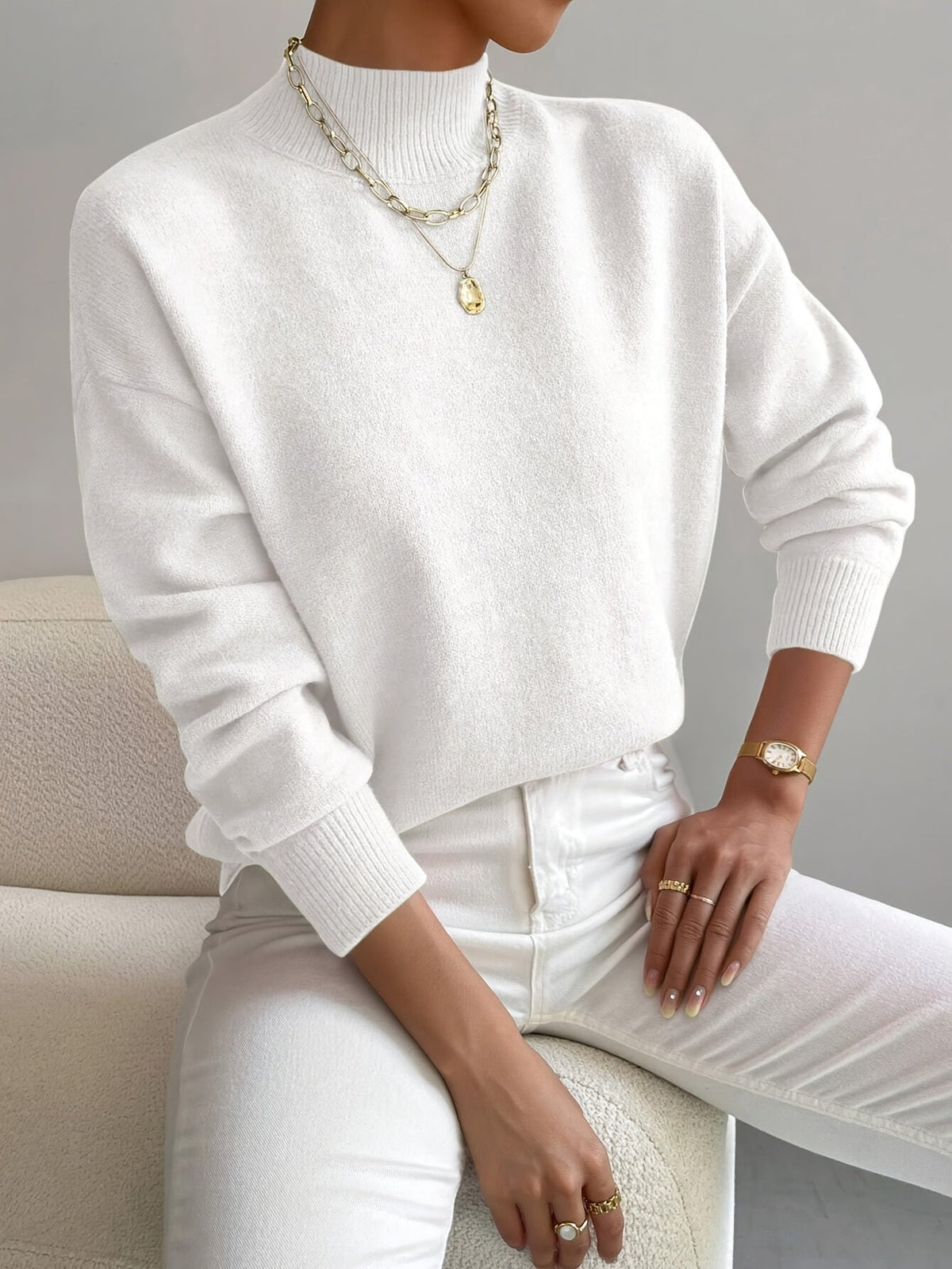 Christine | Elegant Soft-Knit High-Neck Sweater