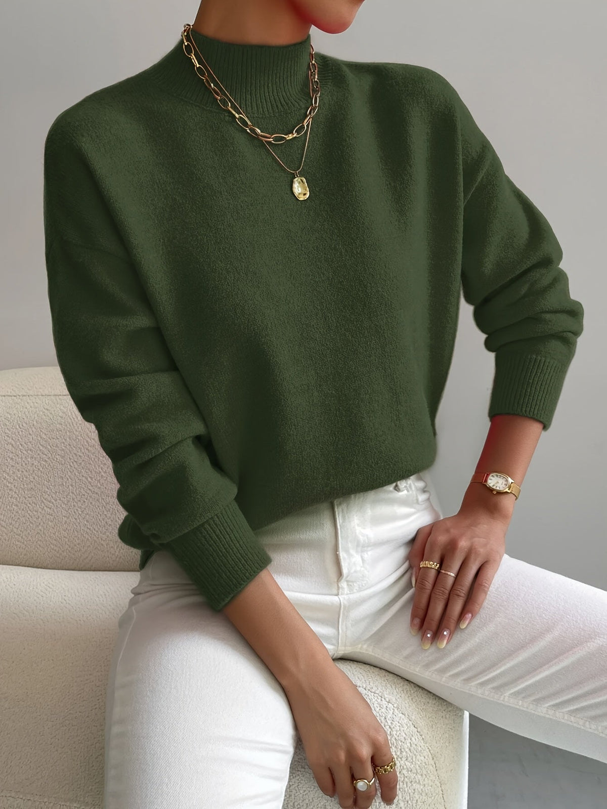 Christine | Elegant Soft-Knit High-Neck Sweater