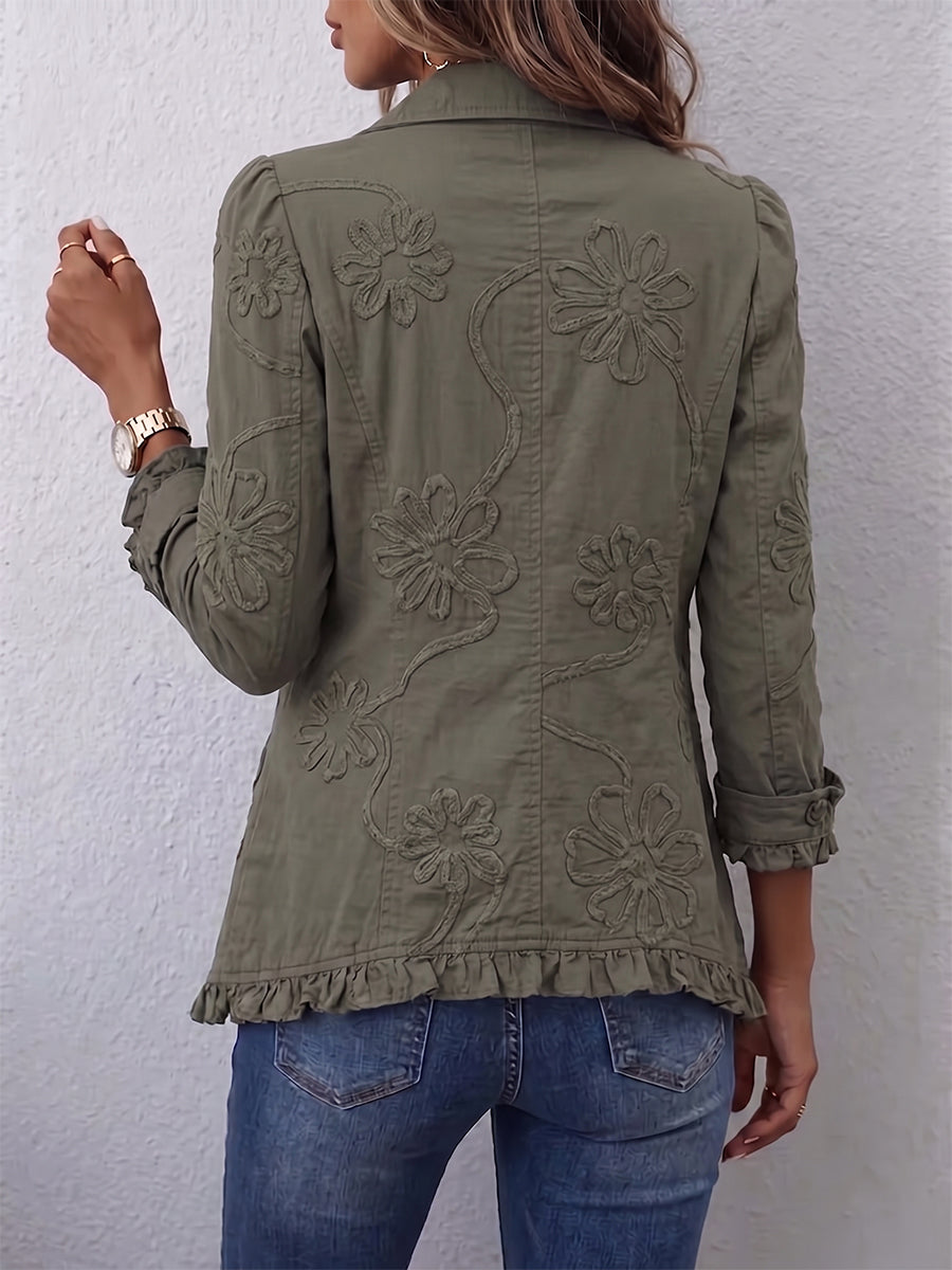 Clara | Embroidered Ruffle Jacket