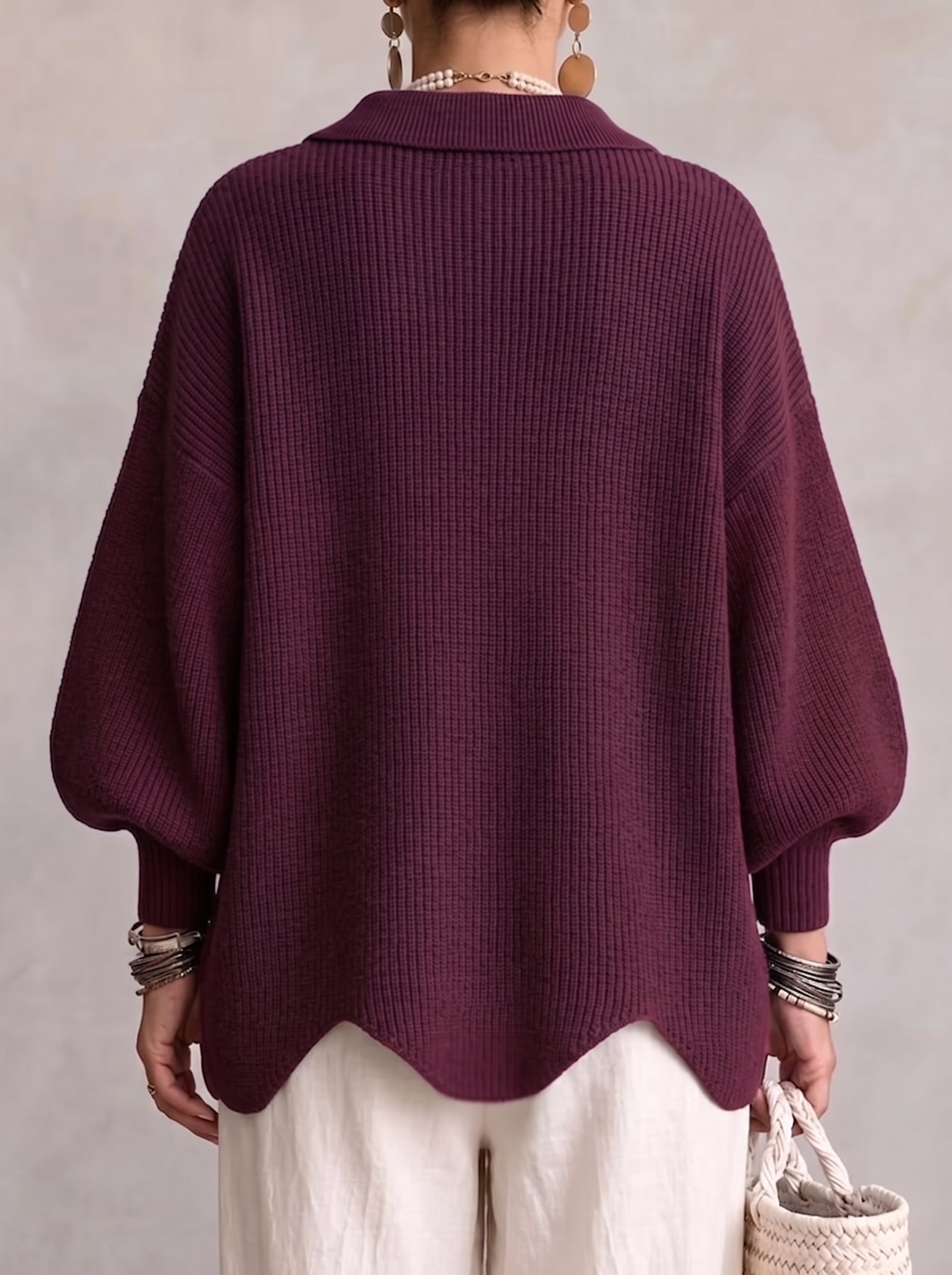 Isadora™ | Relaxed Collared Cardigan with Statement Buttons