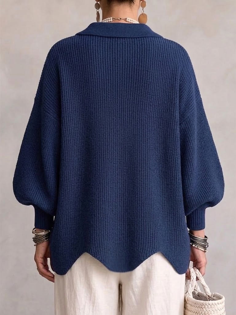 Isadora™ | Relaxed Collared Cardigan with Statement Buttons