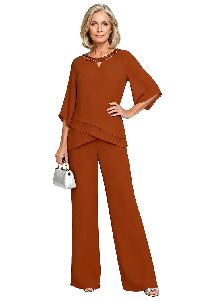 Victoria | Elegant Embellished Wide-Leg Pant Set