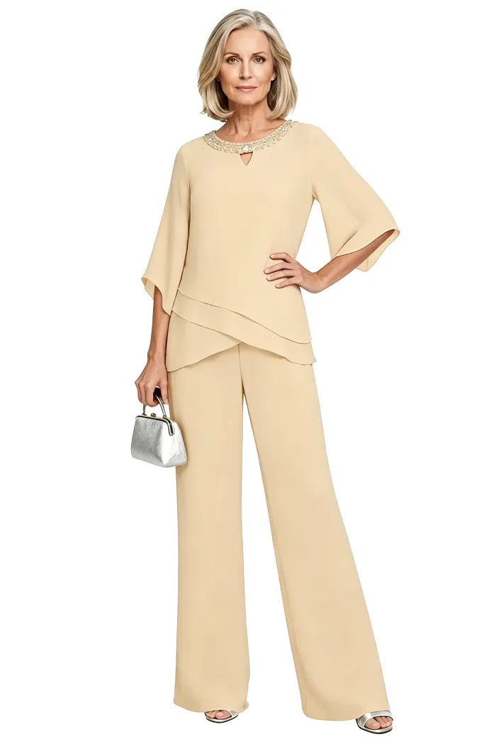 Victoria | Elegant Embellished Wide-Leg Pant Set