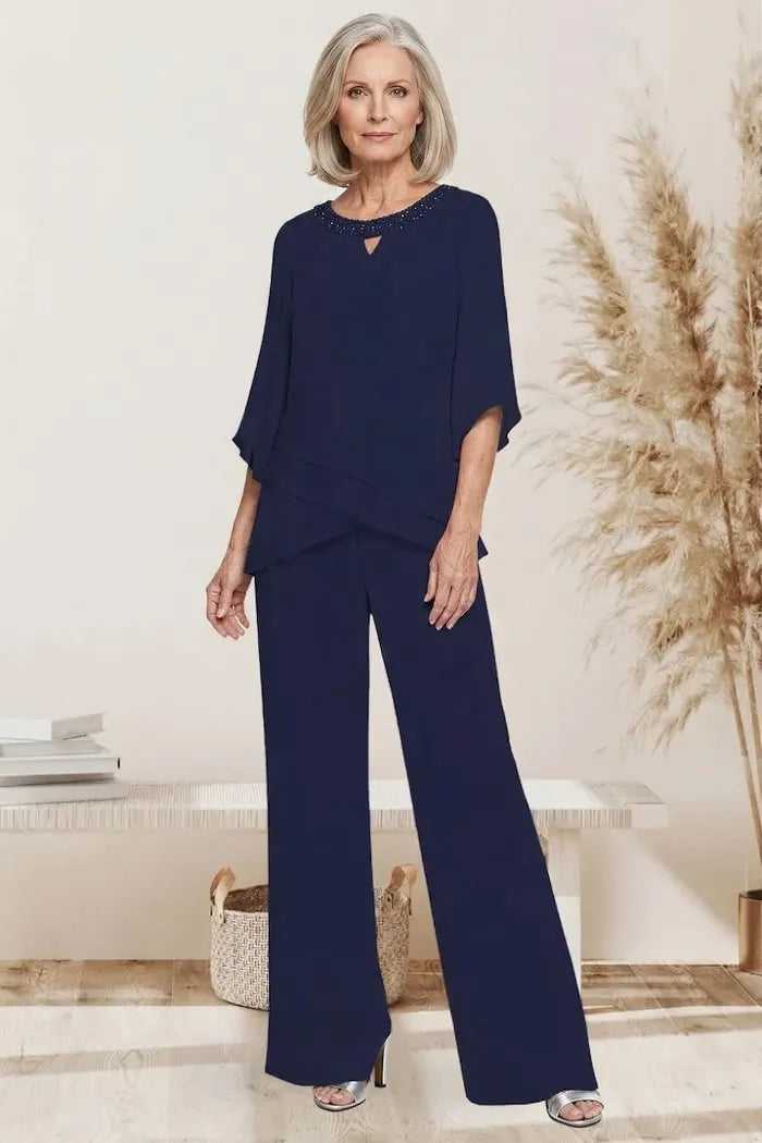 Victoria | Elegant Embellished Wide-Leg Pant Set