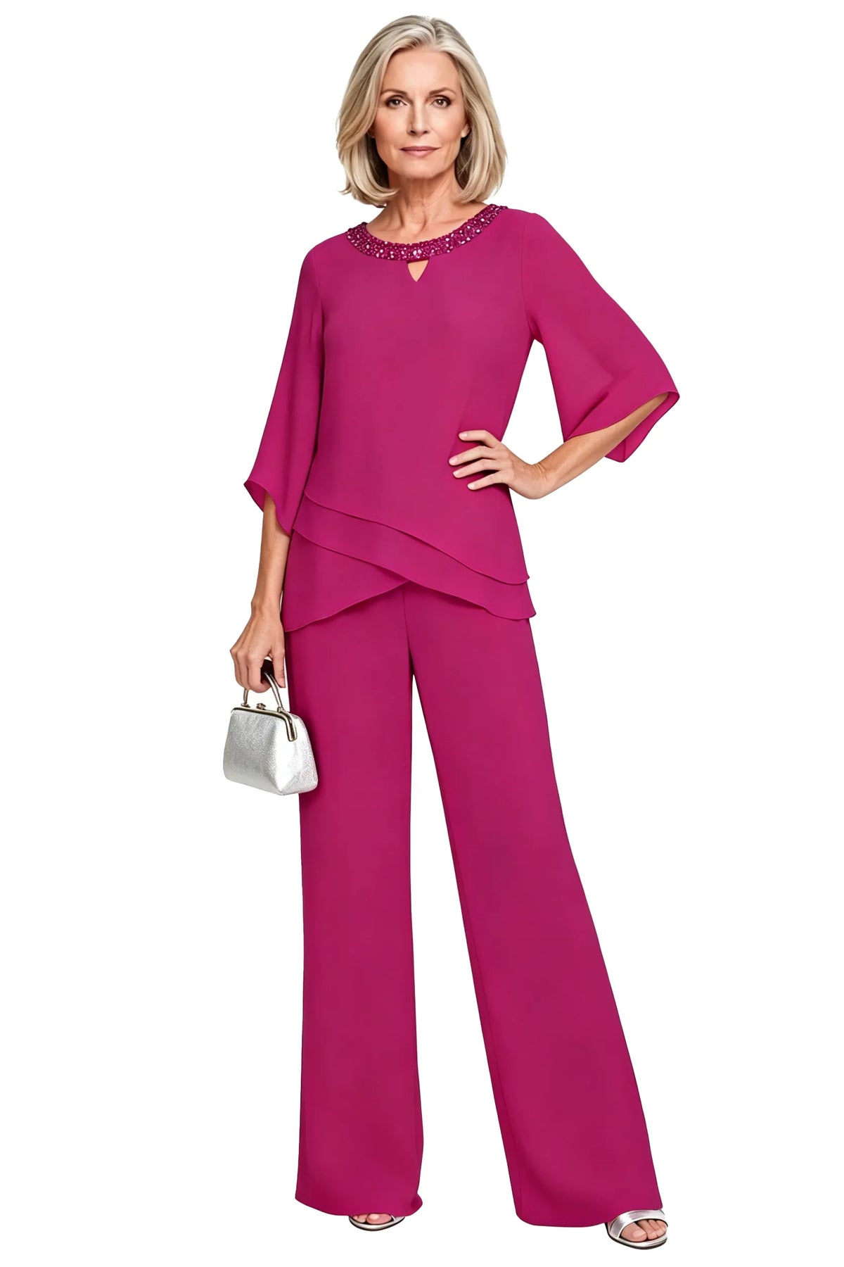 Victoria | Elegant Embellished Wide-Leg Pant Set