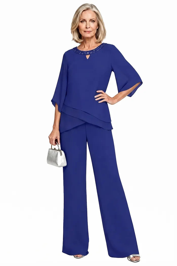 Victoria | Elegant Embellished Wide-Leg Pant Set