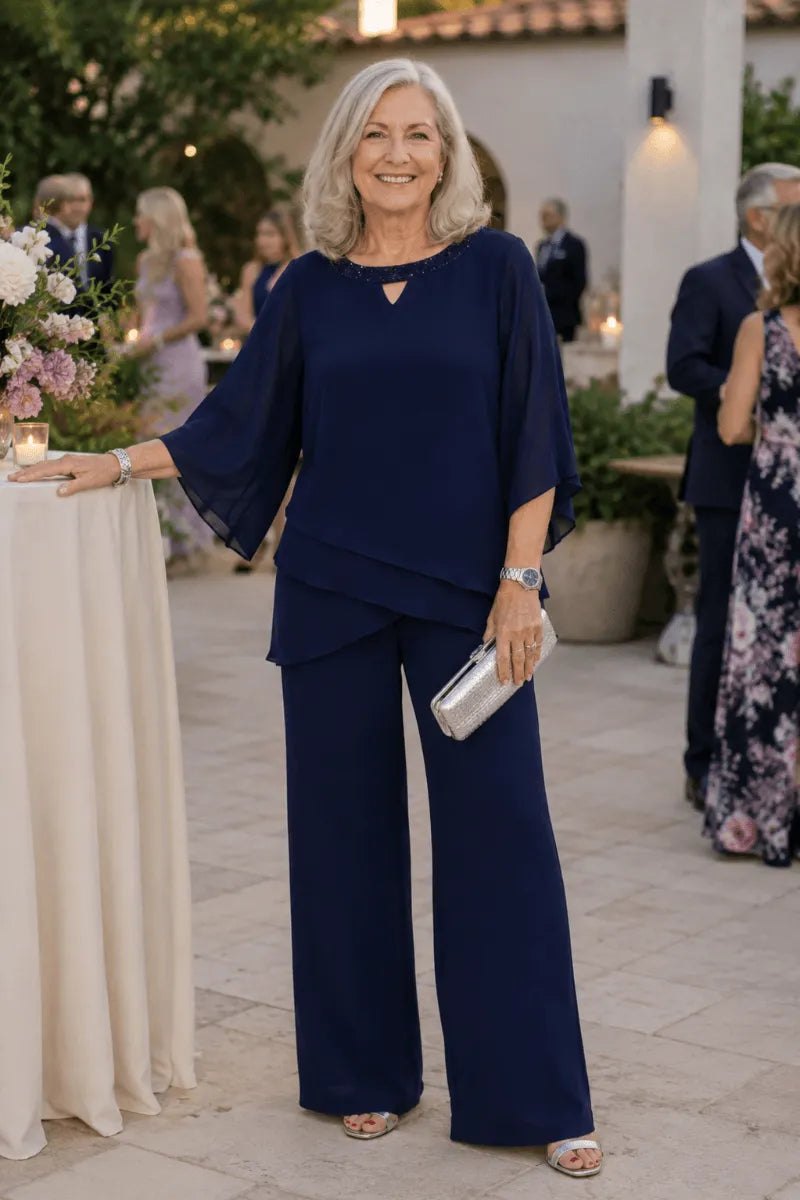 Victoria | Elegant Embellished Wide-Leg Pant Set