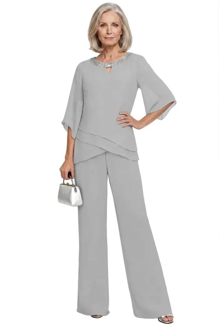 Victoria | Elegant Embellished Wide-Leg Pant Set