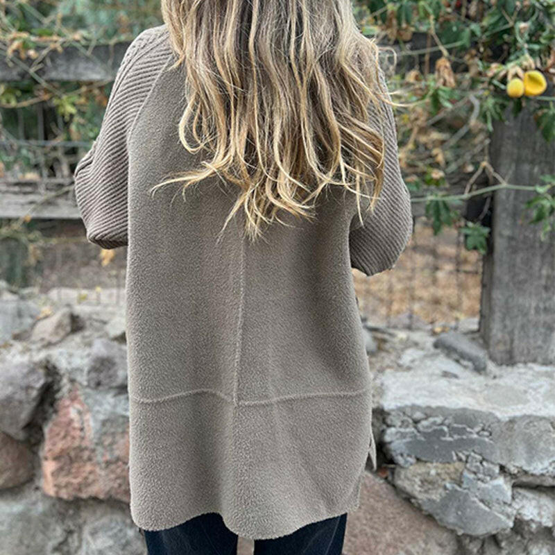 Ciara | Knit Sleeve Double-Breasted Coat