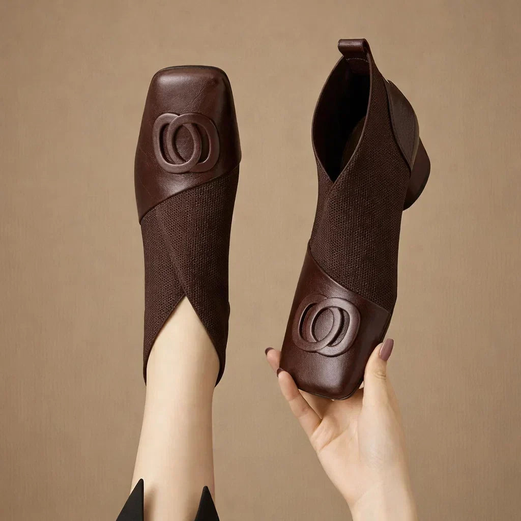 Camille | Chic Leather Heeled Mules