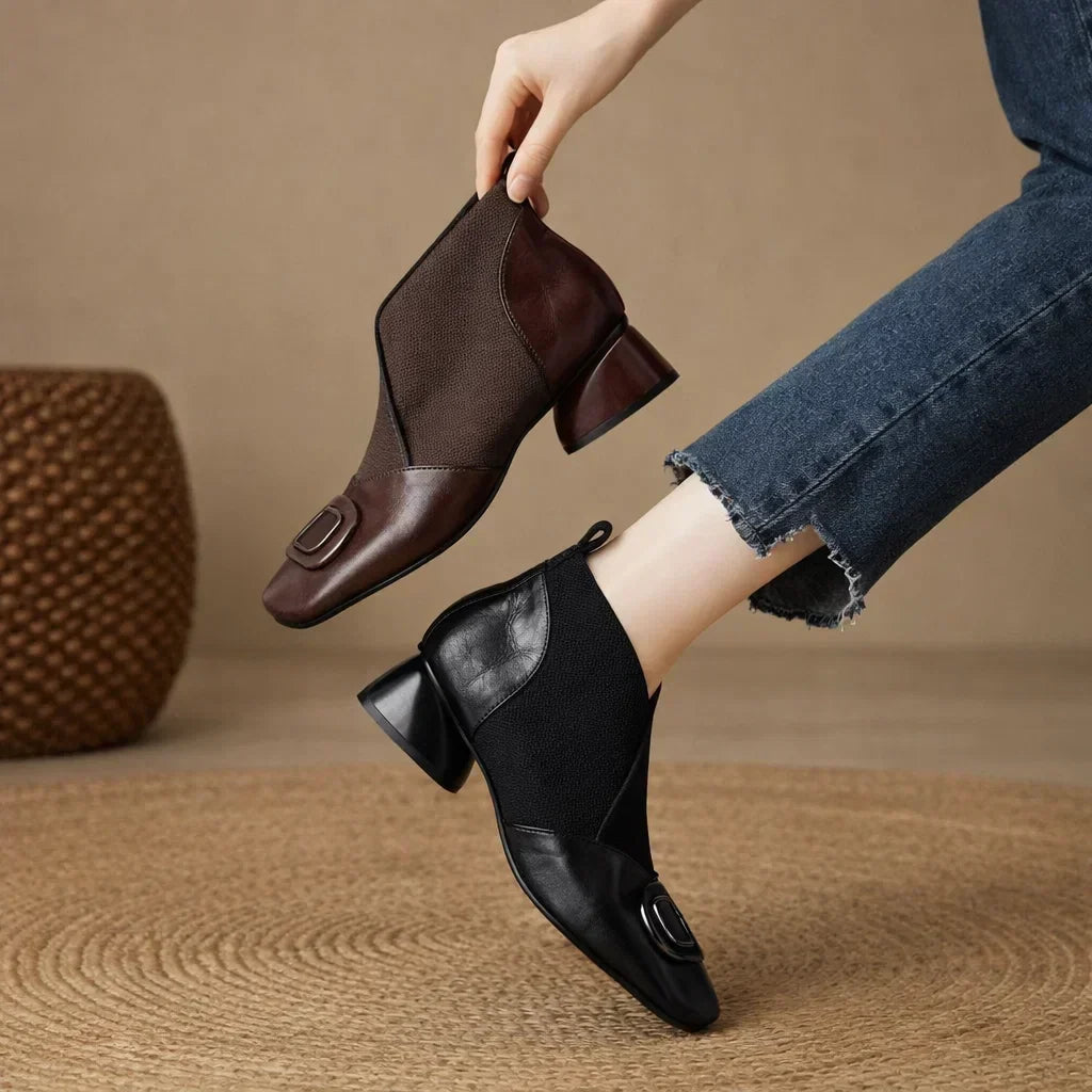 Camille | Chic Leather Heeled Mules