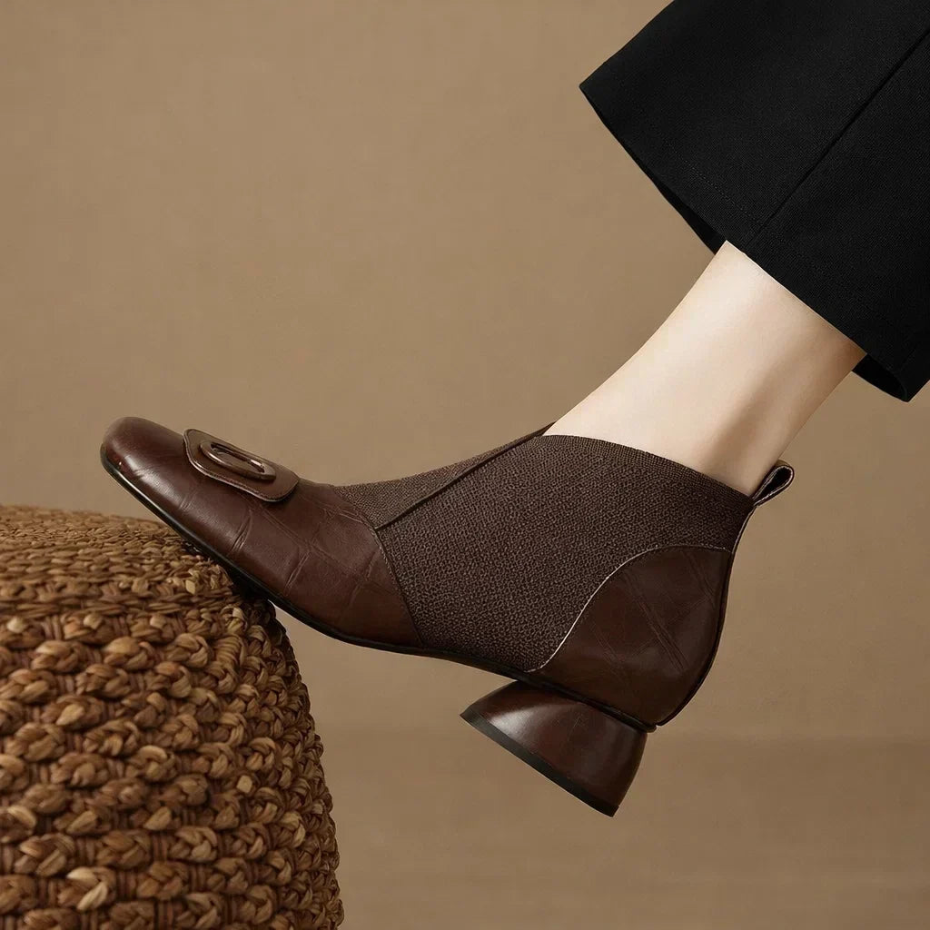 Camille | Chic Leather Heeled Mules