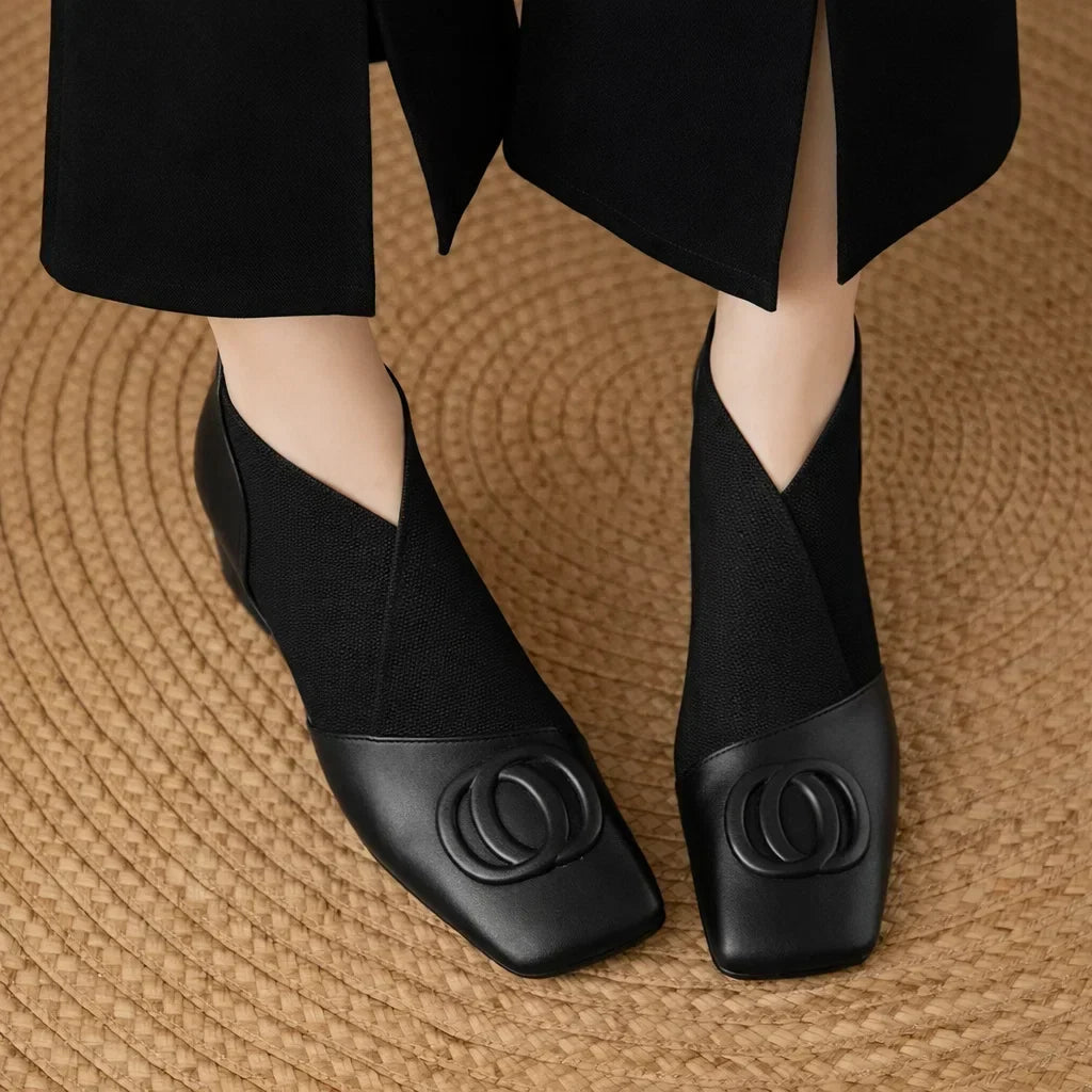 Camille | Chic Leather Heeled Mules