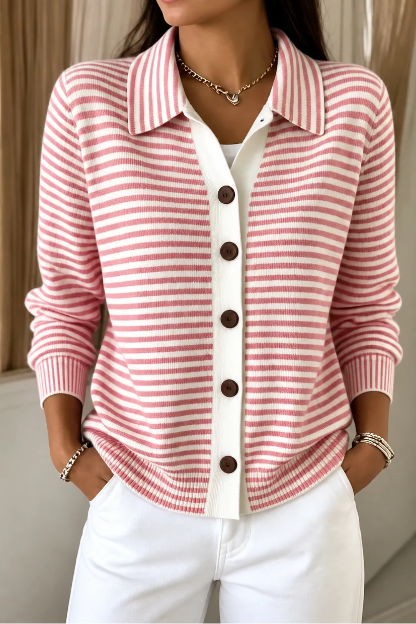 Lesley | The Striped Cardigan