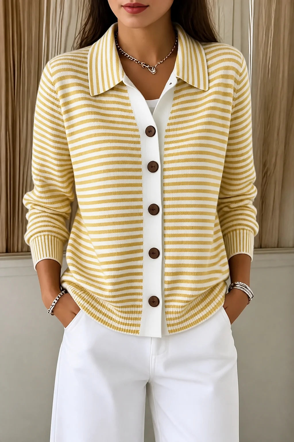 Lesley | The Striped Cardigan