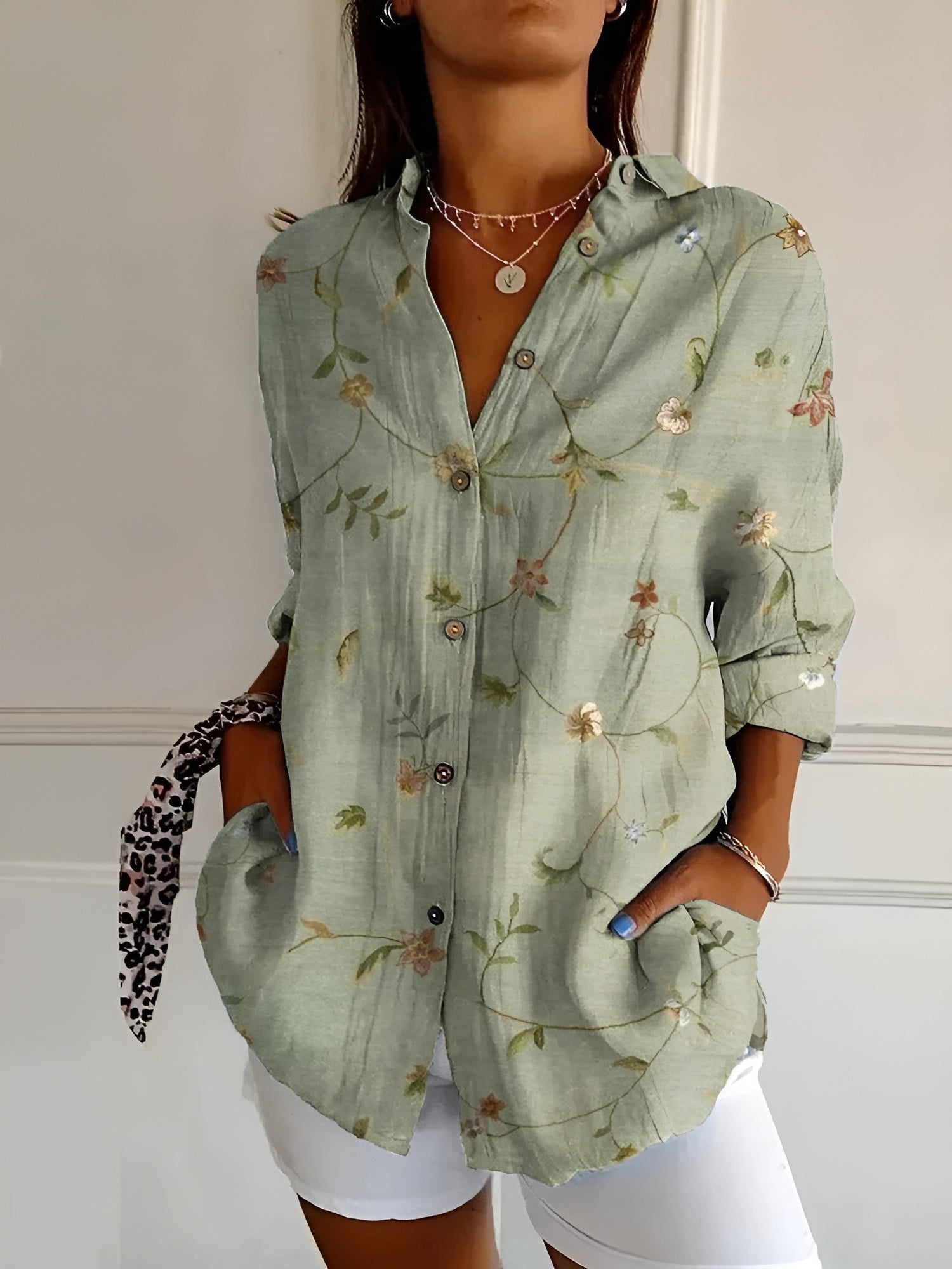 Halcyon - Women's Printed Button-Up Shirt