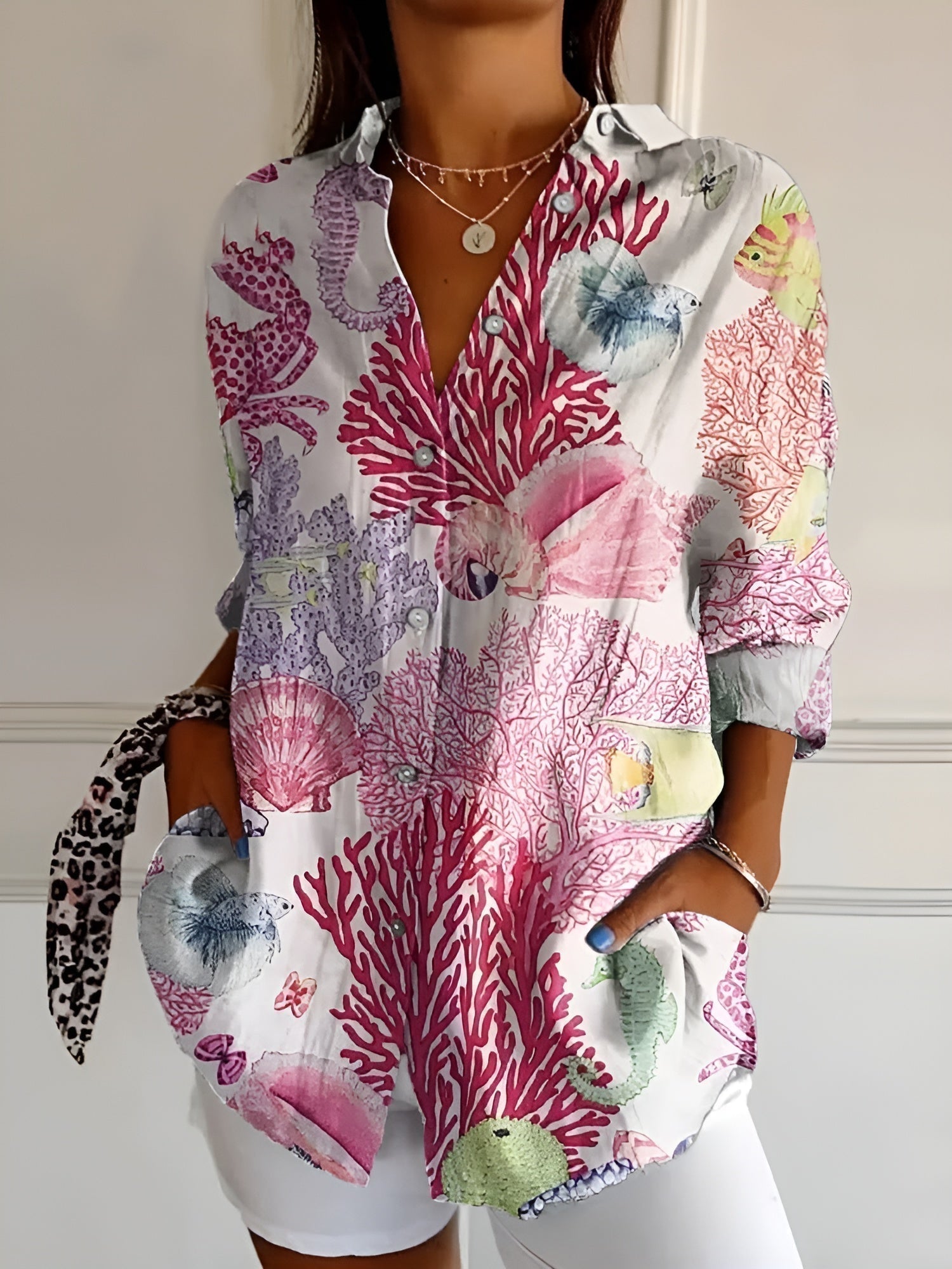Halcyon - Women's Printed Button-Up Shirt